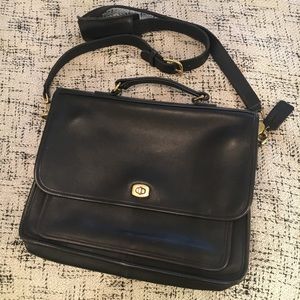 Black Coach Laptop/Crossbody Bag!